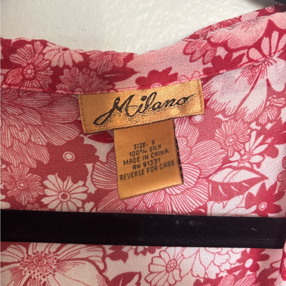 Milano Pink Floral Silk Top